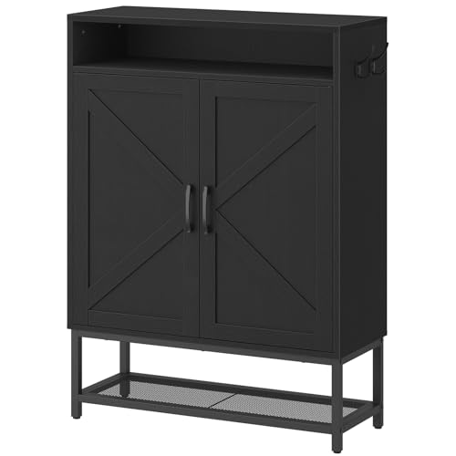 Shoe Storage Cabinet, Farmhouse Shoe Cabinet for Entryway, 6-Tier Shoe Organizer with Doors and Shelves