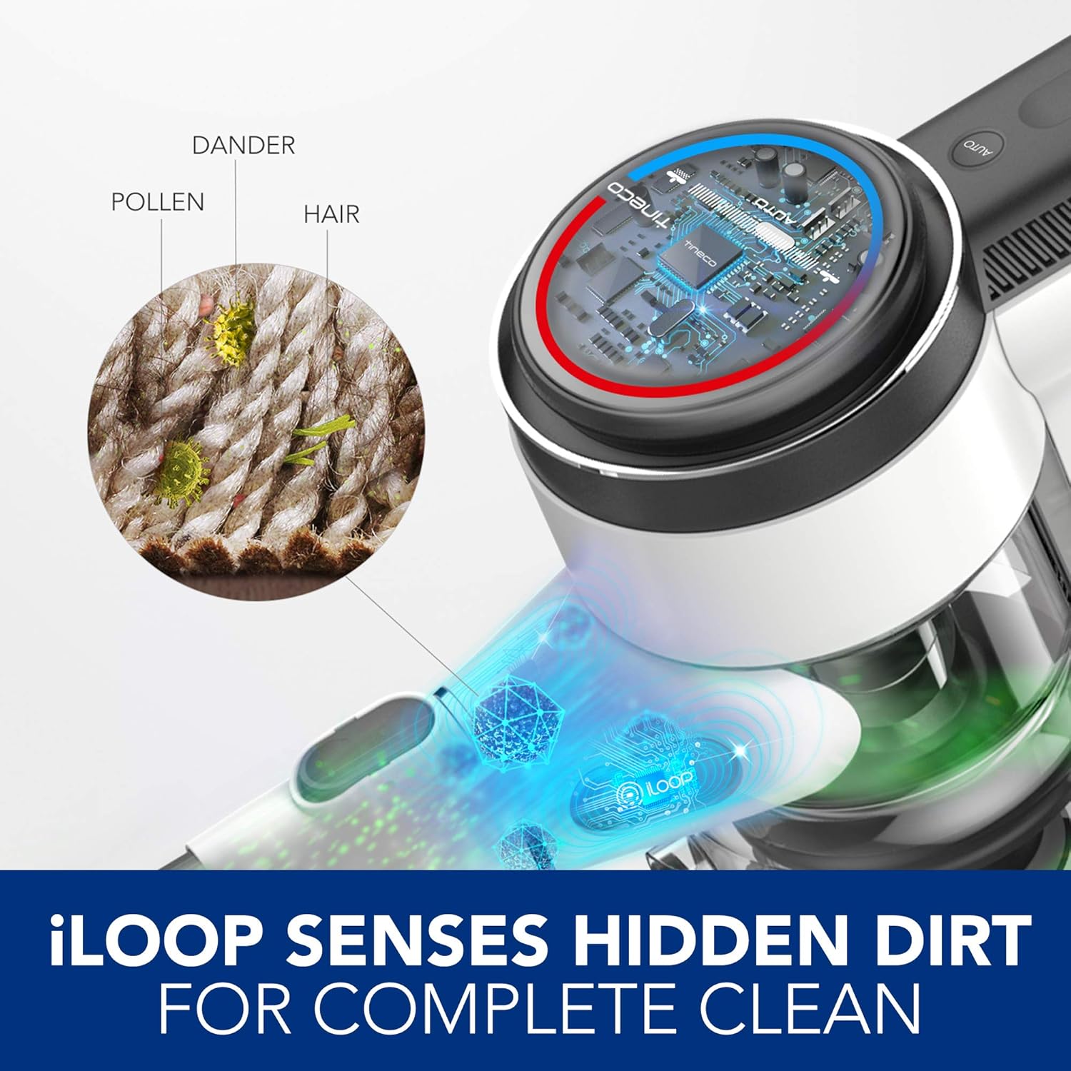 Tineco Pure ONE S12 Smart Cordless Stick Vacuum, 500W Motor for Strong Suction on Carpets & Pet Hair