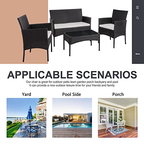 Shintenchi 4 Piece Outdoor Patio Furniture Sets