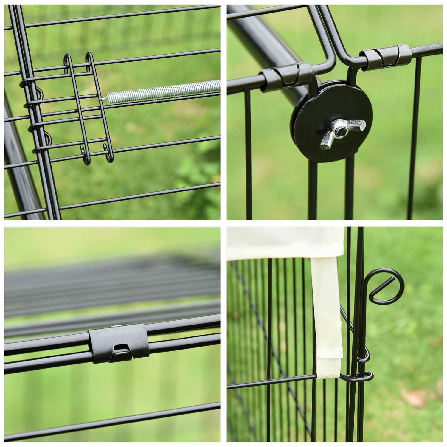 PawHut Outdoor Metal Kennel Enclosure for Small Animals, Utilizable as Rabbit or Chicken Run - Pet Supplies online store