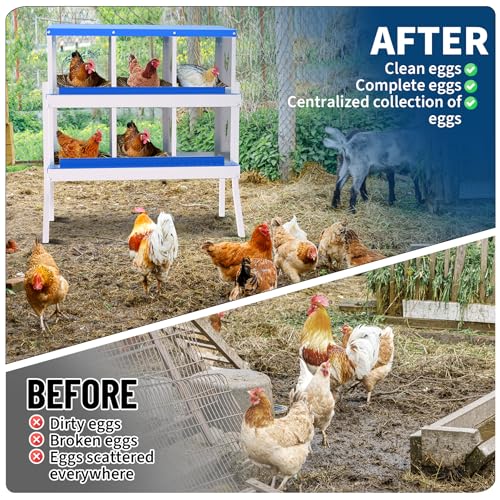 Garvee Chicken Nesting Box with Removable Tray, 8 Compartment Nesting Boxes for Chickens, Easy to Clean and Install