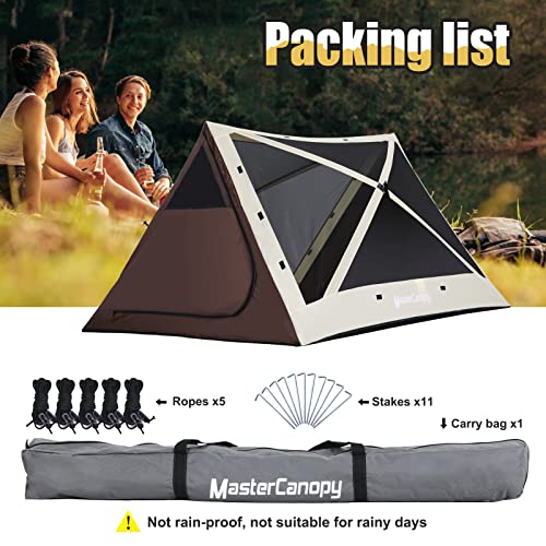 MASTERCANOPY 12x12FT Pop Up Gazebo Screen Tent - Instant Screen House with Netting, Quick Set, Outdoor Canopy Shelter with Carry Bag for Camping