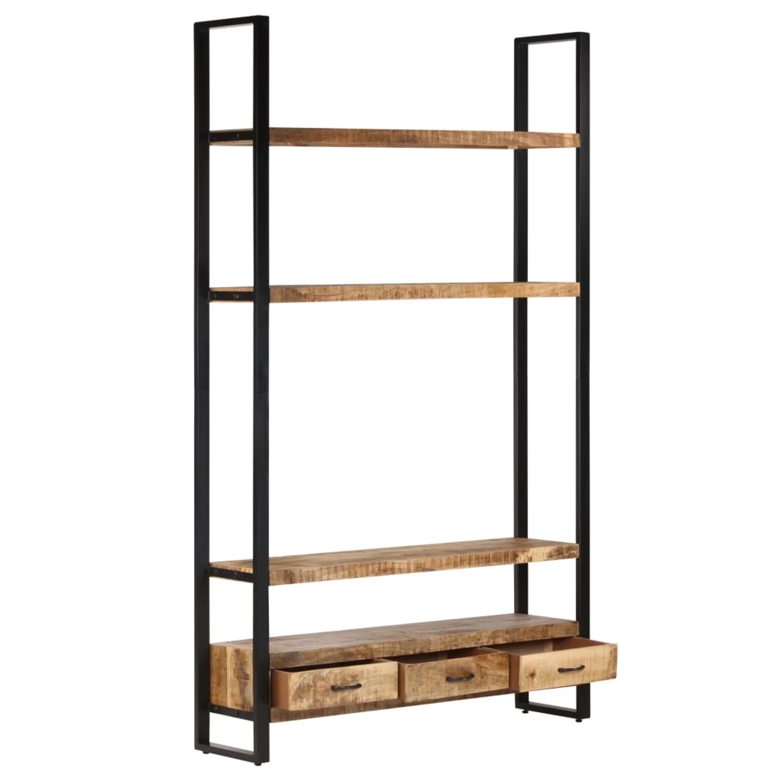 moobody Highboard with 3 Drawers and 3 Storage Shelves Mango Wood Sideboard Wooden Storage Cabinet for Living Room, Bathroom, Bedroom