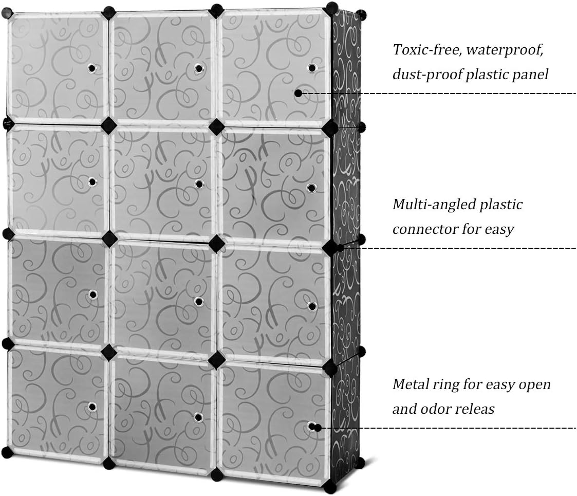 Tangkula Cube Storage Organizer, Cube Closet Storage Shelves, DIY Plastic PP Closet Cabinet, Modular Bookcase