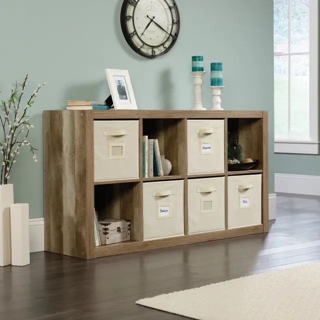 【Furniture】【BS】 Modern 8-Cube Bookcase Organiser Storage Cabinet - Lintel Oak