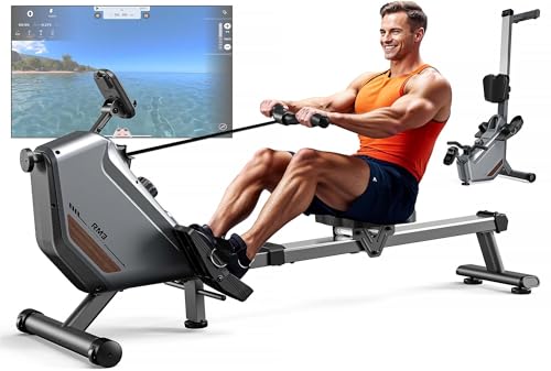 Rowing Machines for Home: 16 Levels Quiet Magnetic Rowing Machine - Bluetooth Rower App Compatible, 360lb Weight Capacity 2025NEW
