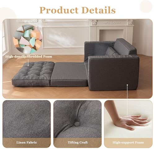 YOSHOOT Loveseat Sleeper Sofa,55" Convertible Sofa Bed Couch Futon Couches for Living Room