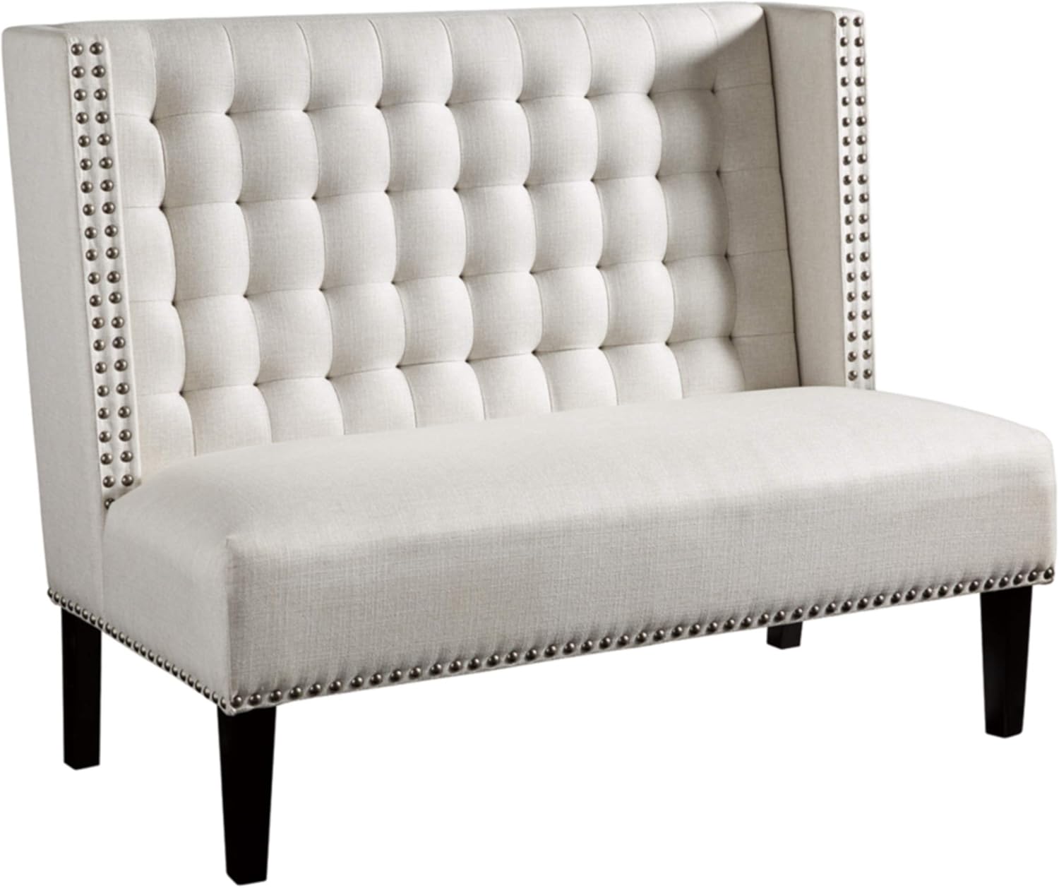Signature Design by Ashley Carondelet New Traditional Faux Leather Tufted Accent Bench, Brown