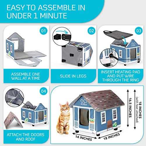 PETYELLA Heated cat Houses for Outdoor Cats in Winter