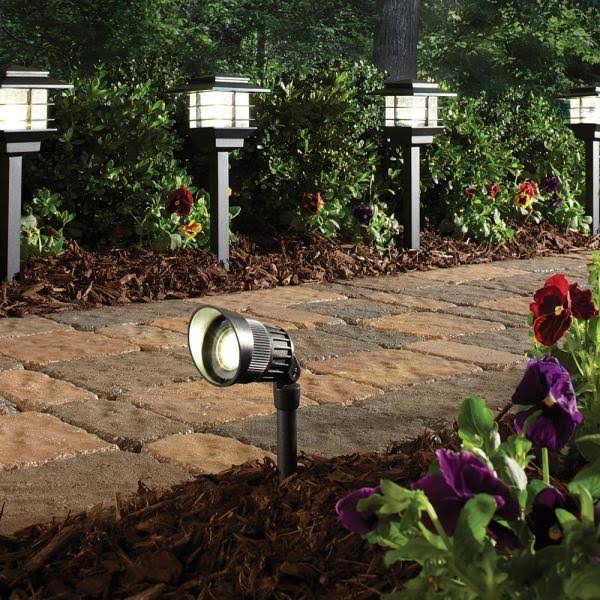 Hampton Bay Low-Voltage Black Outdoor Integrated LED Landscape Zen Path Light