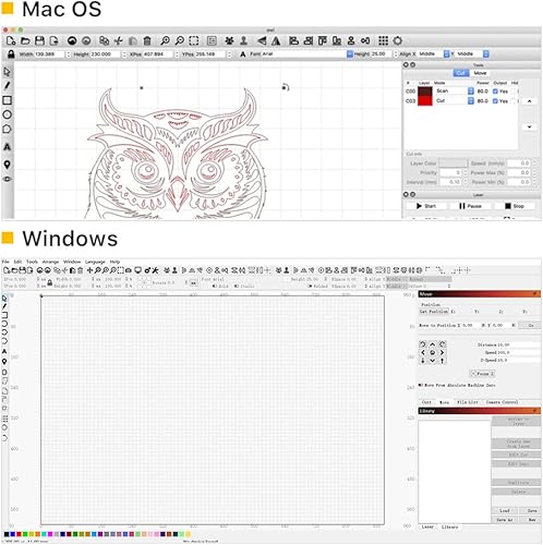 Cloudray LightBurn Software for Laser Cutter Engraver G-Code Version Supports XTool D1,Two Trees,NEHE Master,FoxAlien.XCarve,Shapeoko