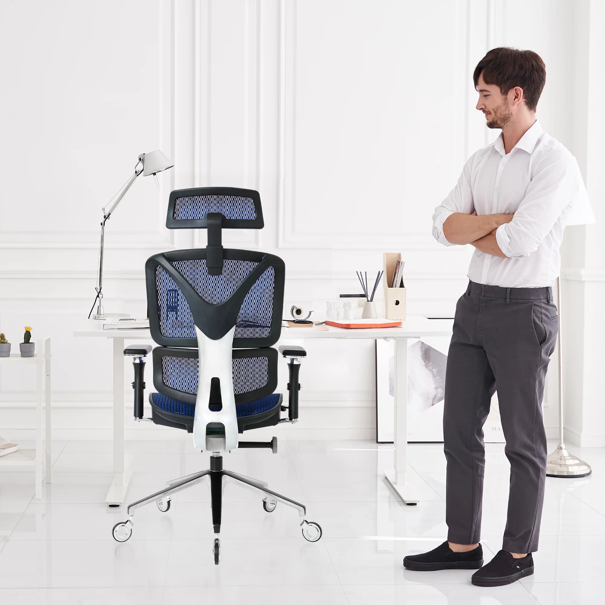NOUHAUS ErgoPro Ergonomic Office Chair. Mesh, Swivel, Rolling Desk Chair