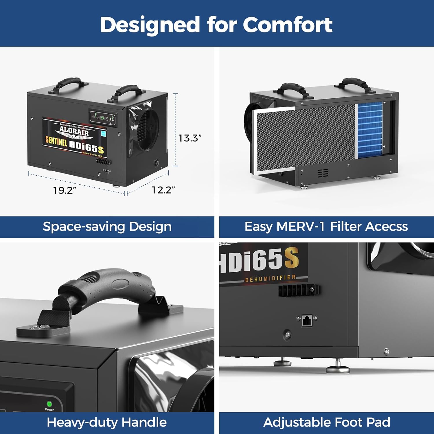 ALORAIR Crawl Space Dehumidifiers, 120 PPD Energy Star Wi-Fi APP Controls Crawlspace Dehumidifiers with Pump and Hose