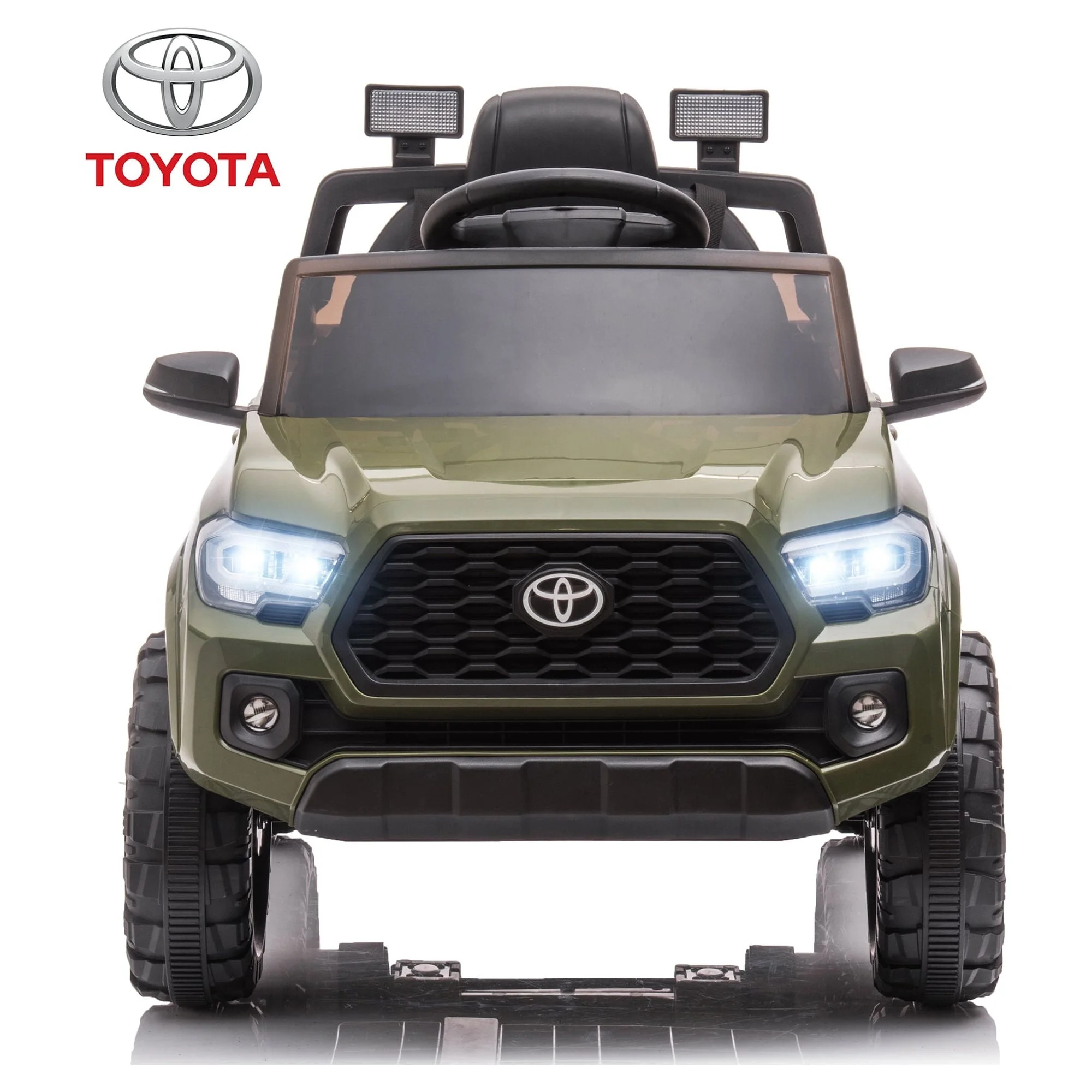 Licensed Toyota Tacoma Electric Ride on Vehicle for Kids, 12V Powered Ride on Car Toys with Remote Control, LED Lights, MP3 Player, Gray