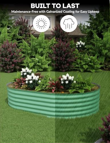 10x4x1.5ft Raised Garden Bed,Galvanized Raised Planter Boxes Outdoor with Easy Assembly, Large Garden Bed for Vegetables, Fruits, Flower
