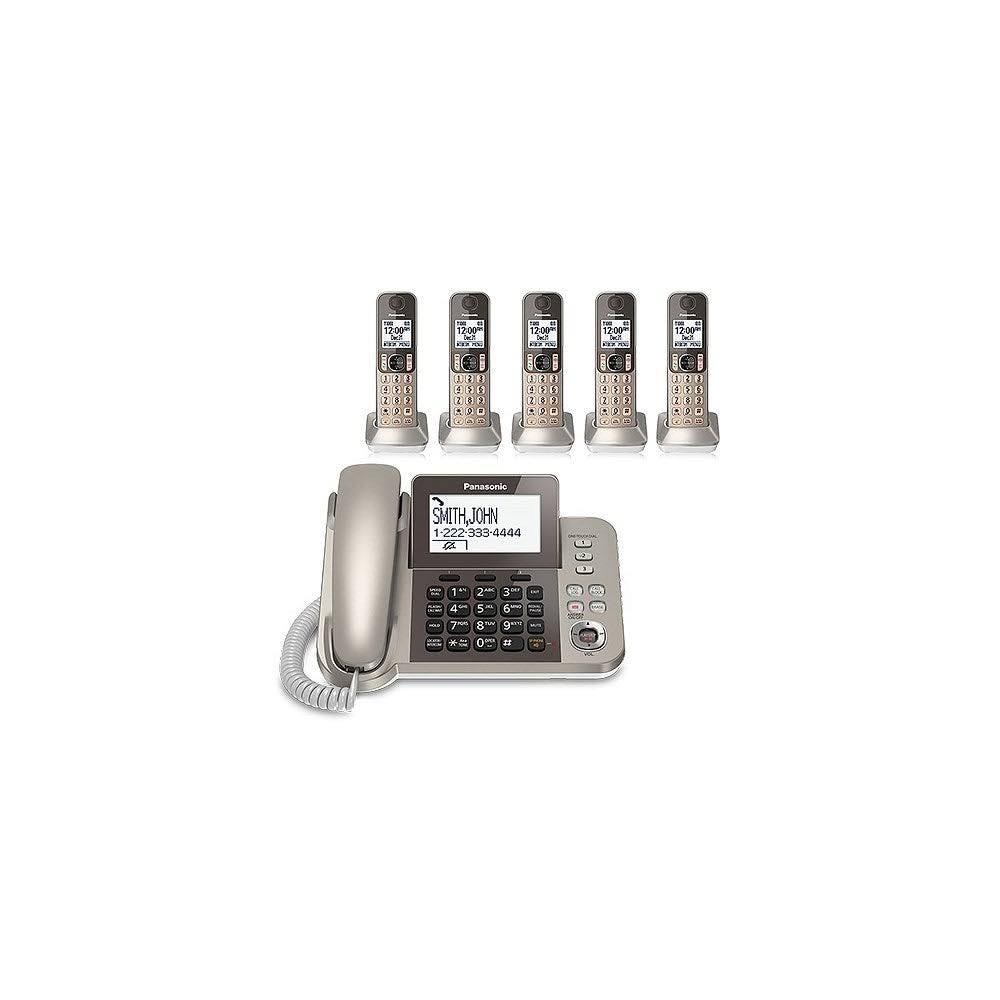 Panasonic KX-TGF355N 6 Handset Corded - Cordless Phone - Black - Megean