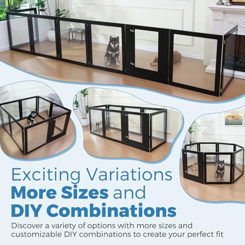 Heavy Duty Clear Acrylic Dog Playpen, Transparent Pet Pen, Metal Frame Easy Assemble Kennel Enclosure, Ideal for Small to Medium Dogs, Cats