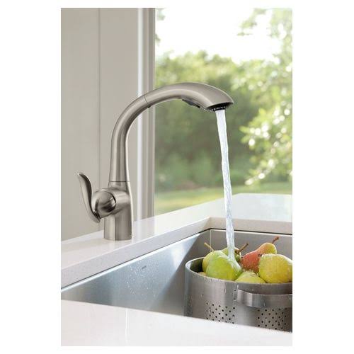 Moen 7294BL Arbor Single Handle High Arc Pullout Kitchen Faucet - Matte Black