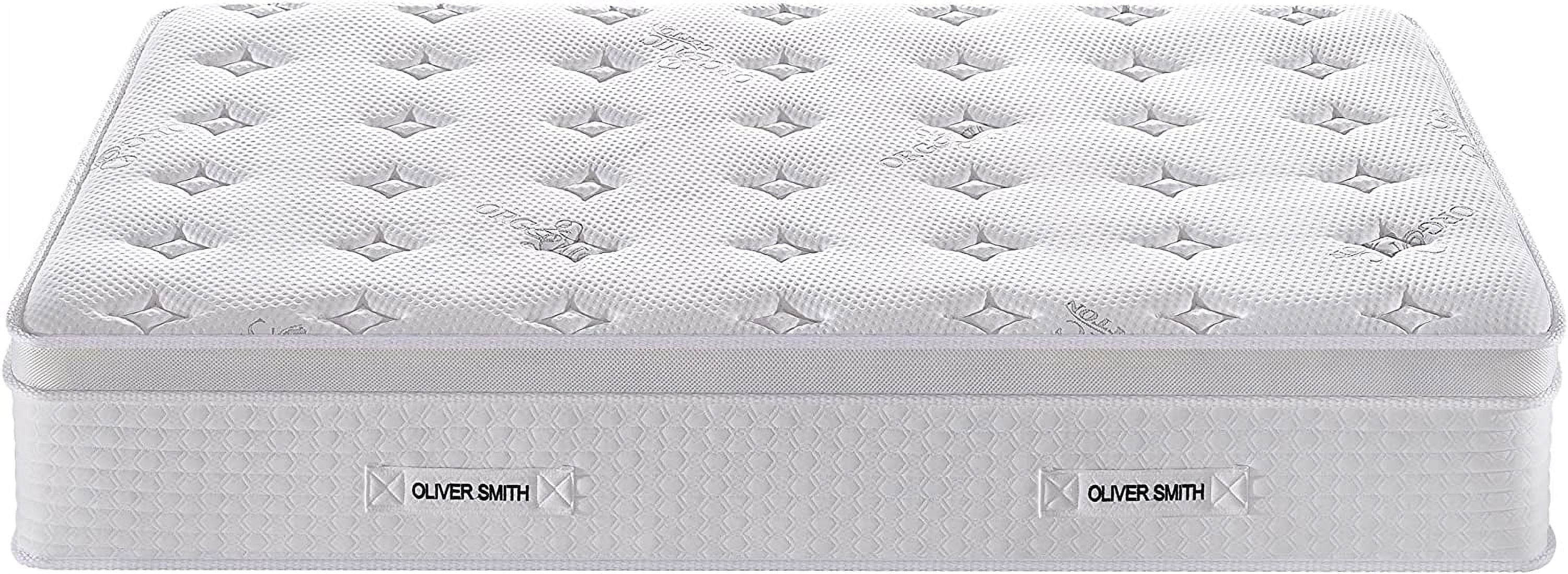 Full Size Mattress - 12 Inch Cool Memory Foam & Spring Hybrid Mattress - Euro Top - Medium Firm - Oliver & Smith