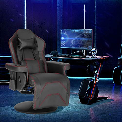 Modern-Depo Gaming Recliner Chair with Speakers, Massage, High Back, Cupholder, Headrest, Lumbar Support
