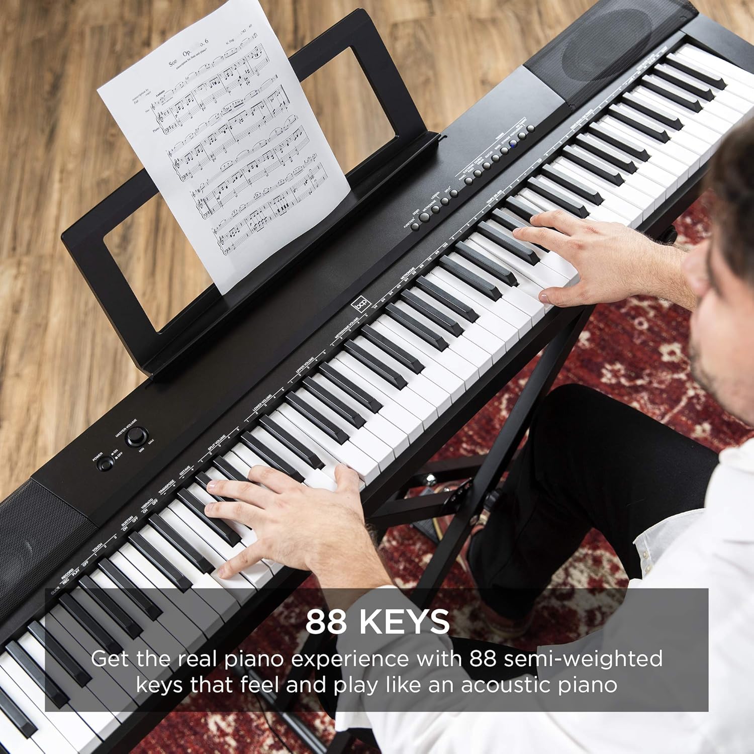 Best Choice Products 88-Key Full Size Digital Piano Electronic Keyboard Set for All Experience Levels w/Semi-Weighted Keys, Stand, Sustain Pedal