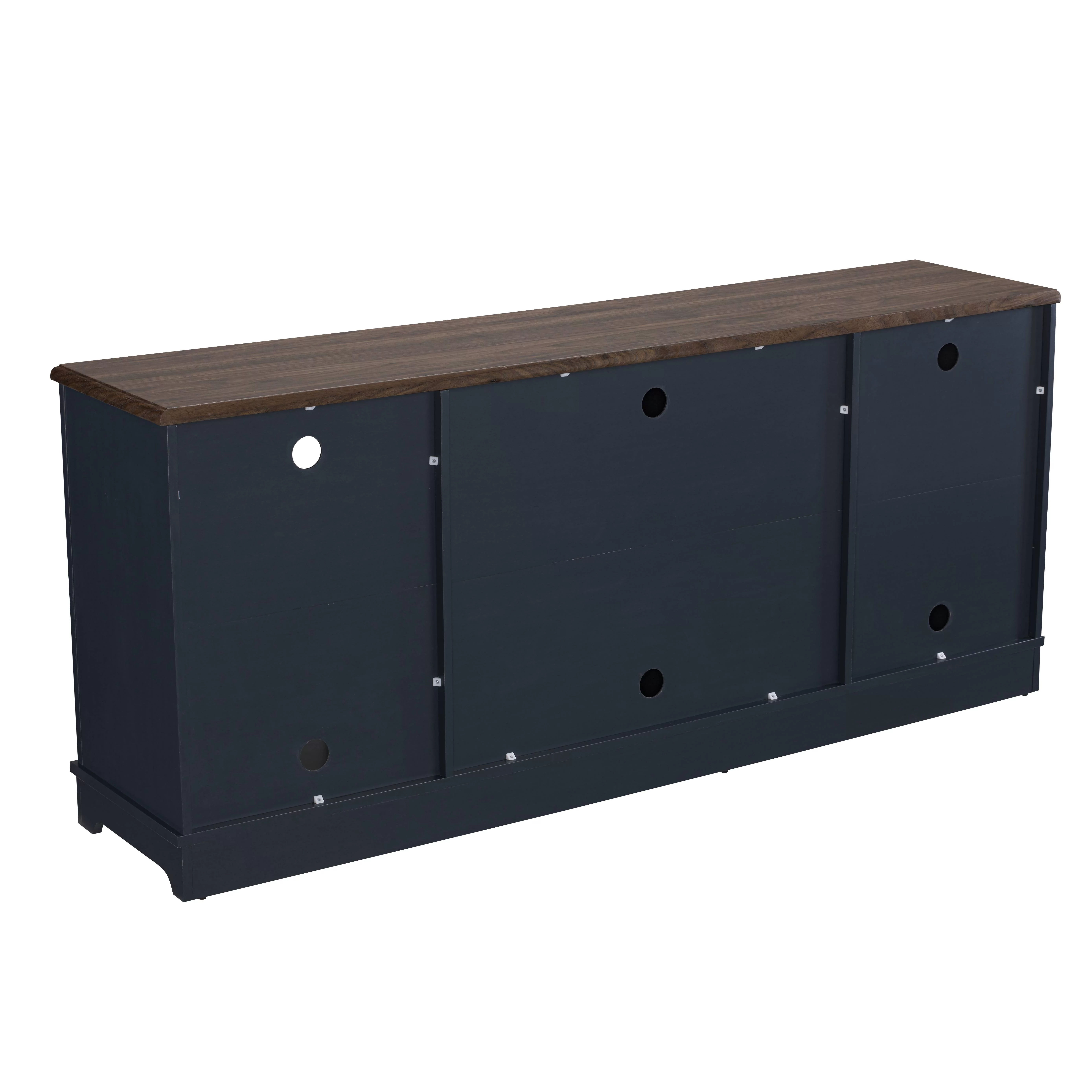 FESTIVO Farmhouse TV Stand Console Entertainment Center w/ adjustable shelves for TVs up to 75" - Navy Bule
