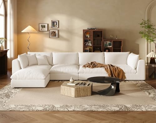 Oversized Sectional Sofa Couch, 163'' Cloud Modular Couch with Ottoman