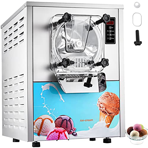 VEVOR Commercial Ice Cream Machine 1400W 20/5.3 Gph Hard Serve Ice Cream Maker with LED Display Screen Auto Shut-Off Timer One Flavors Perfect for