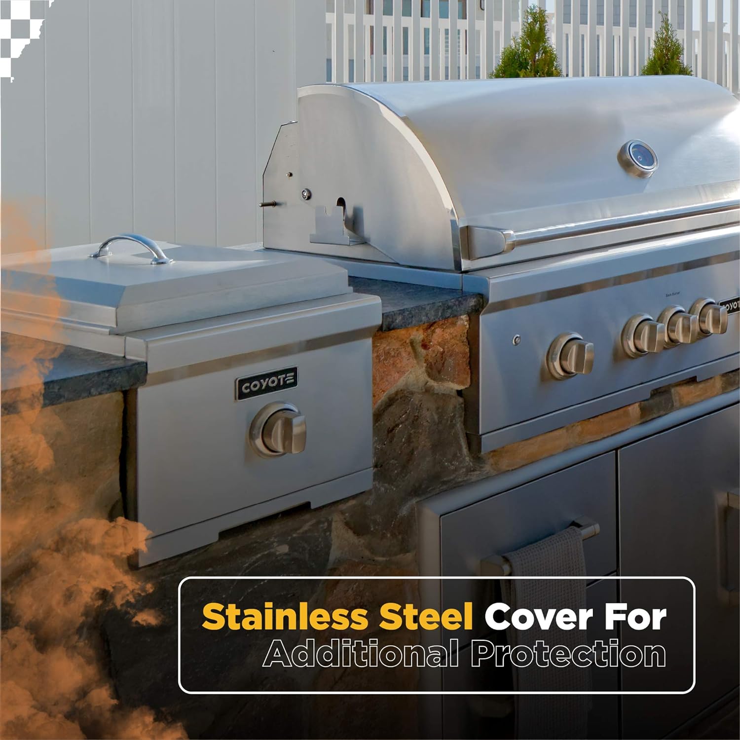 Coyote Stainless Steel Built-In Single Side Burner, Propane
