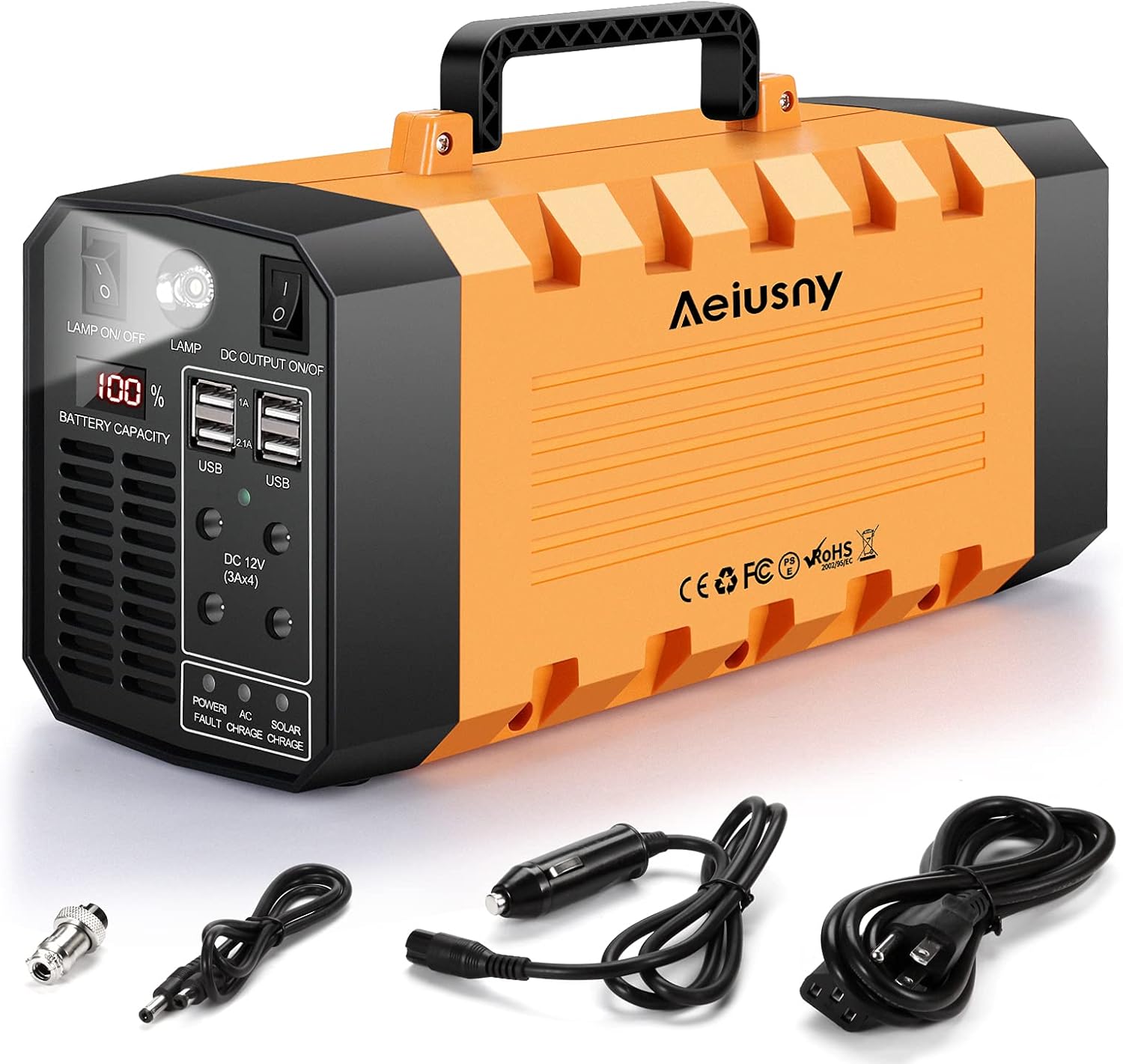 Aeiusny Portable Solar Generator 500W 288WH UPS Power Station Emergency Battery Backup Power Supply Charged by Solar/AC Outlet/Car for CPAP Laptop