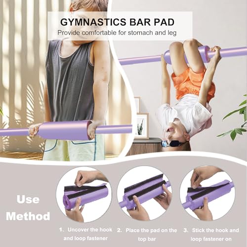 Expandable Gymnastics Bar for Kids, Adjustable Height Junior Training Kip Bar, Folding Gymnastic Horizontal Bars Monkey Bar