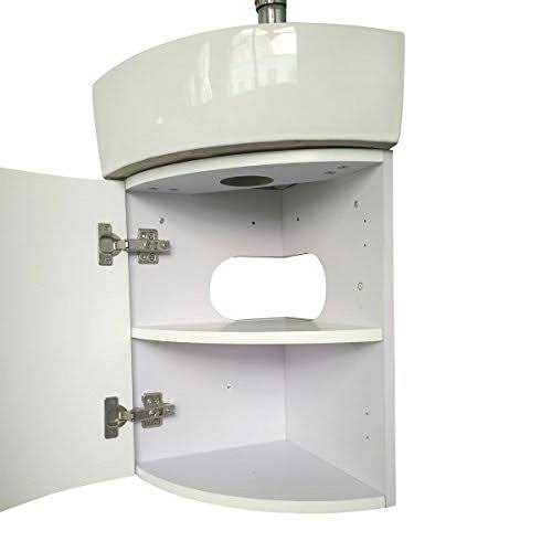 Renovators Supply Myrtle 16 1/2x22 Small Corner Cabinet Vanity Bathroom Sink White with Faucet Drain and Overflow