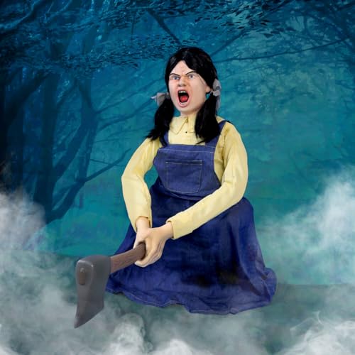 Haunted Hill Farm 5.9 ft. Animatronic Lurching Woman by Tekky, Halloween Animatronic, Scary Indoor House Prop & Decoration