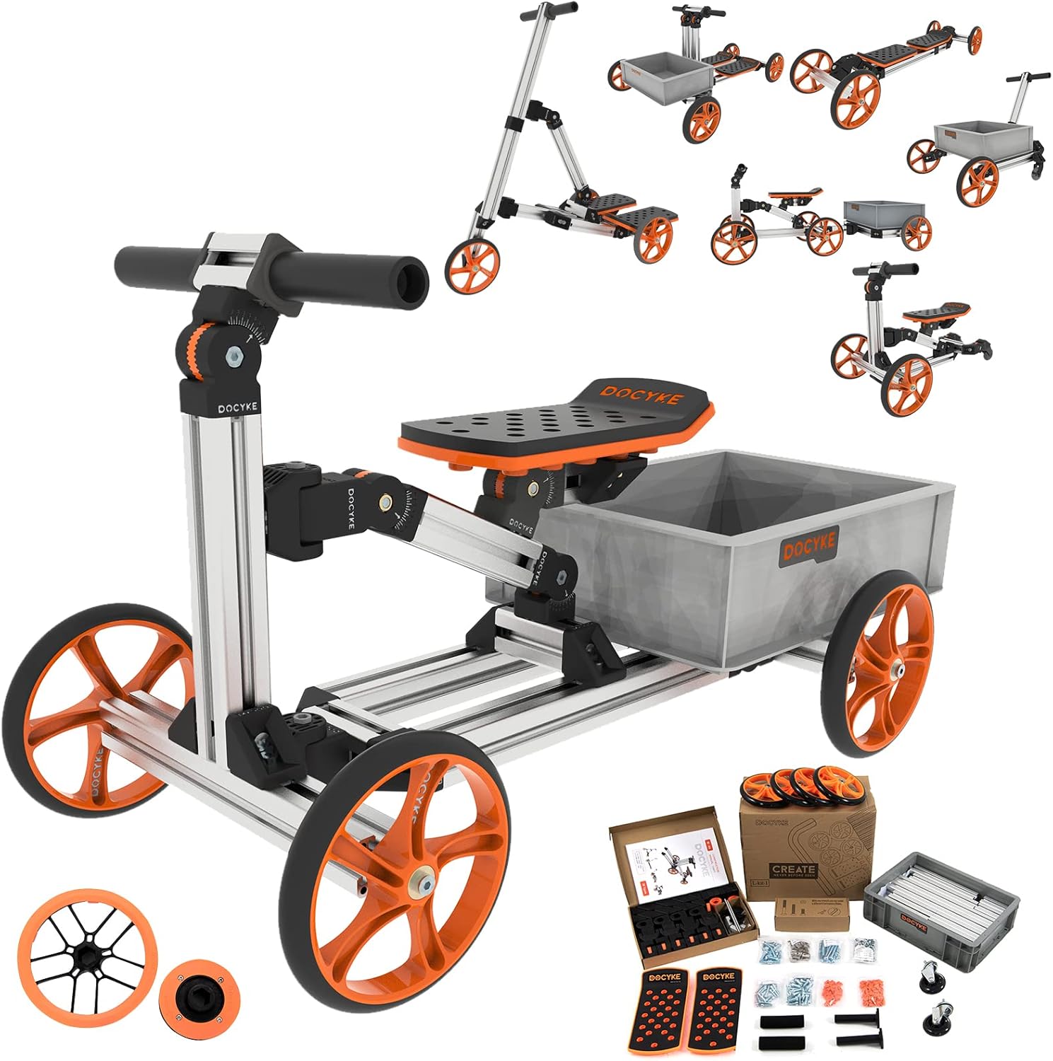 Docyke Electric Gokart Kit Constructibles Over 15 Venhicles Children Ride on Car Pedal Go Karting Car for Kids and Adults Best Gifts for 5 to 18 Year