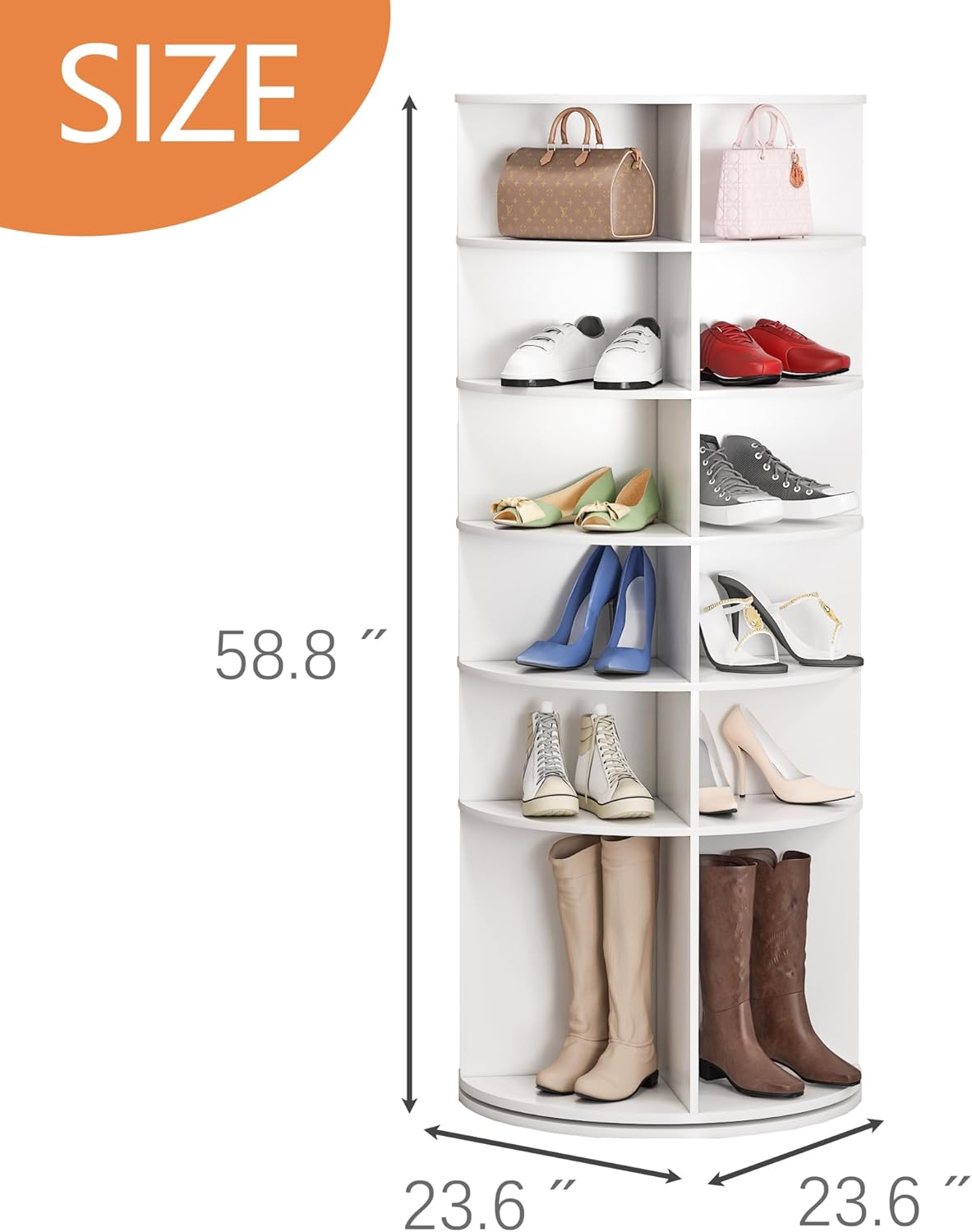 Rotating Shoe Rack Tower