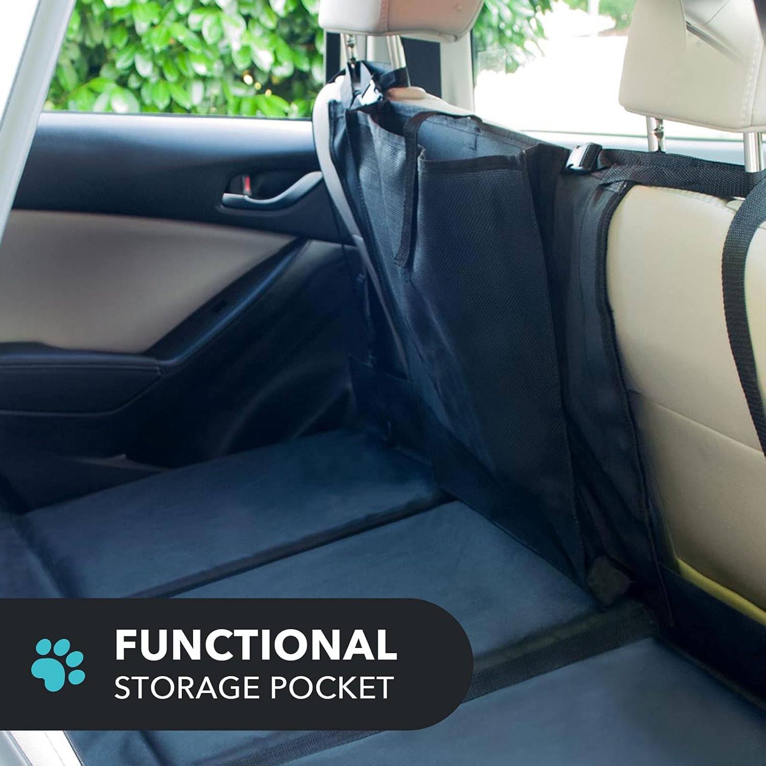 Frontpet Back seat Extender for Dogs - Backseat Pet Bridge Platform, Water Resistant Pet Car Barrier, Universal Fit, Trucks, SUVs