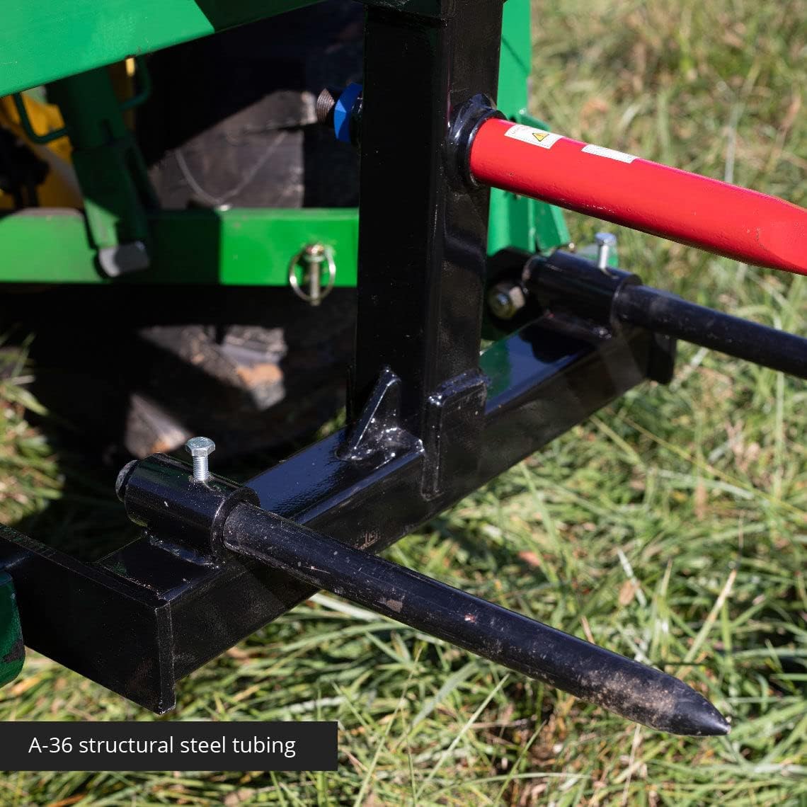 Titan Attachments Black Category 1, 3 Point Attachment, 39 Hay Spear and Stabilizers