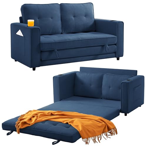 Loveseat Sleeper Sofa Bed for Living Room - Modern Comfy Convertible Futon Couches- Folding Couch Bed for Small Spaces