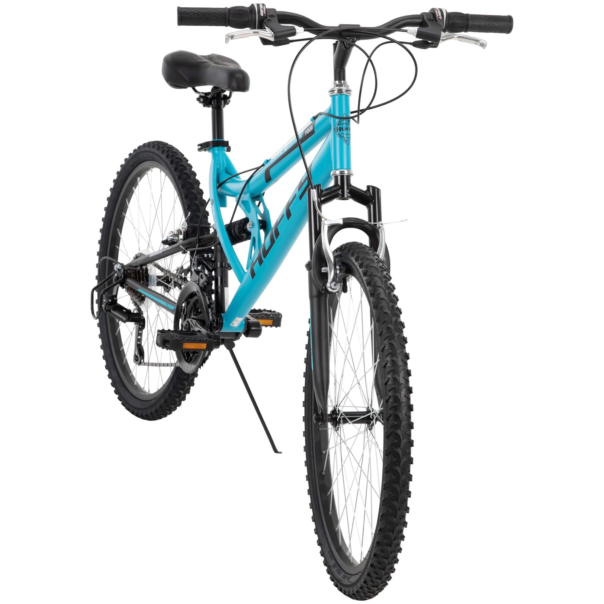 Huffy 24 Trail Runner Girls Full Suspension Mountain Bikes, Ages 12+ Years, Teal Blue