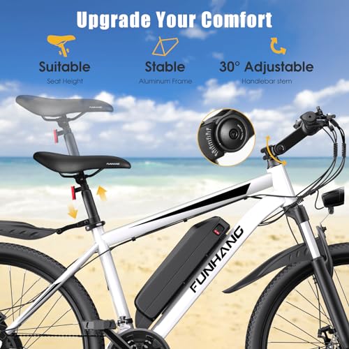 Electric Bike for Adults, Peak 1000W Ebike, 50Miles 21.7MPH Adult Electric Bicycles, 26" Electric Mountain Bike 48V 374.4WH Battery