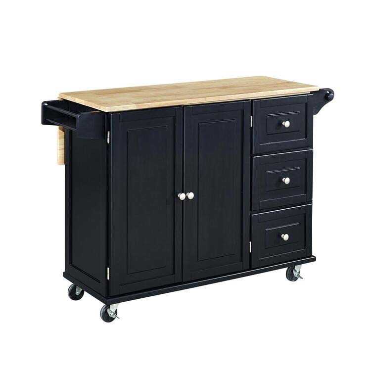 Home Styles Liberty Kitchen Cart with Stainless Steel Top White