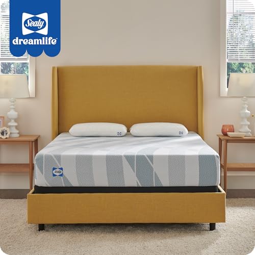 Sealy Dreamlife 12” Hybrid Mattress-in-a-Box, Queen, SealyComfort Gel Memory Foam, SealyResponsive Encased Coils, Surface-Guard Technology