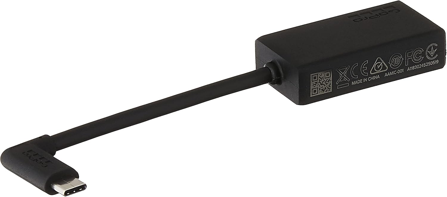 GoPro Pro 3.5mm Mic Adapter for (HERO8 Black/HERO7 Black/HERO6 Black/HERO5 Black) - Official GoPro Accessory