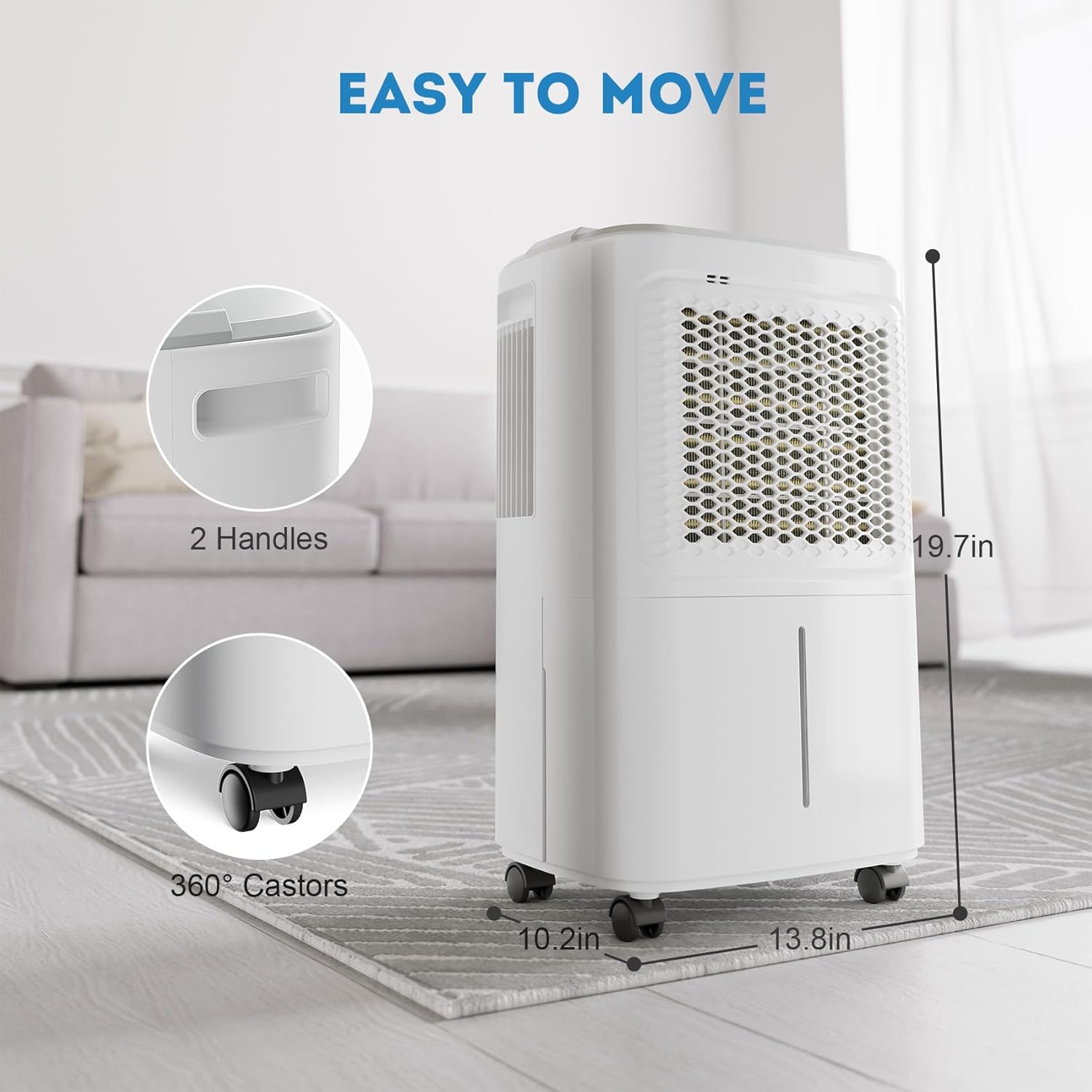 Dehumidifier for Basement 2500 Sq.Ft, 31 Pints Dehumidifiers for Home Large Room with Drain Hose for Bathroom, 2L Water Tank, Dry Clothes Mode