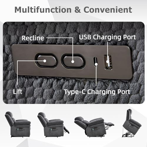 CANMOV 46" Wide Oversize Power Lift Recliner Chair, Extra Large Electric Lift Recliners for Elderly Big