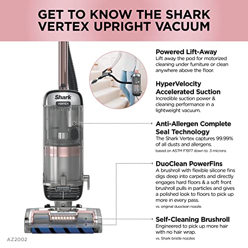 Shark Upright Vacuum, Stratos with DuoClean PowerFins, HairPro, Powered Lift-Away, Self-Cleaning Brushroll, & Odor Neutralizer Technology, Navy