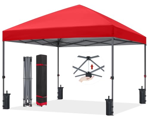 ABCCANOPY Durable Easy Pop up Canopy Tent 10x10, Red