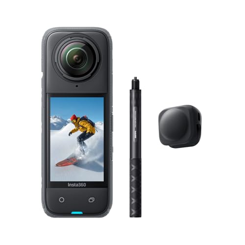 Insta360 X4 Standard Bundle - Waterproof 8K 360 Action Camera, 4K Wide-Angle Video, Invisible Selfie Stick Effect, Removable Lens Guards