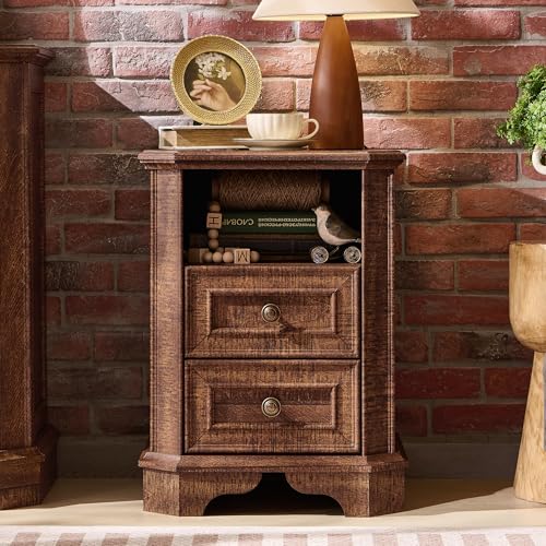 T4TREAM Farmhouse 5 Drawers Dresser for Bedroom, 48" Tall Wood Rustic Chest of Drawers with Natural Texture, Vintage Design