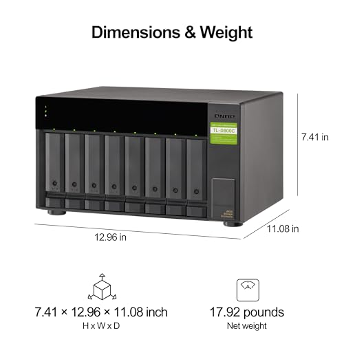 QNAP TL-D800C 8 Bay Desktop JBOD Storage Enclosure with USB 3.2 Gen 2 Type-C Connectivity